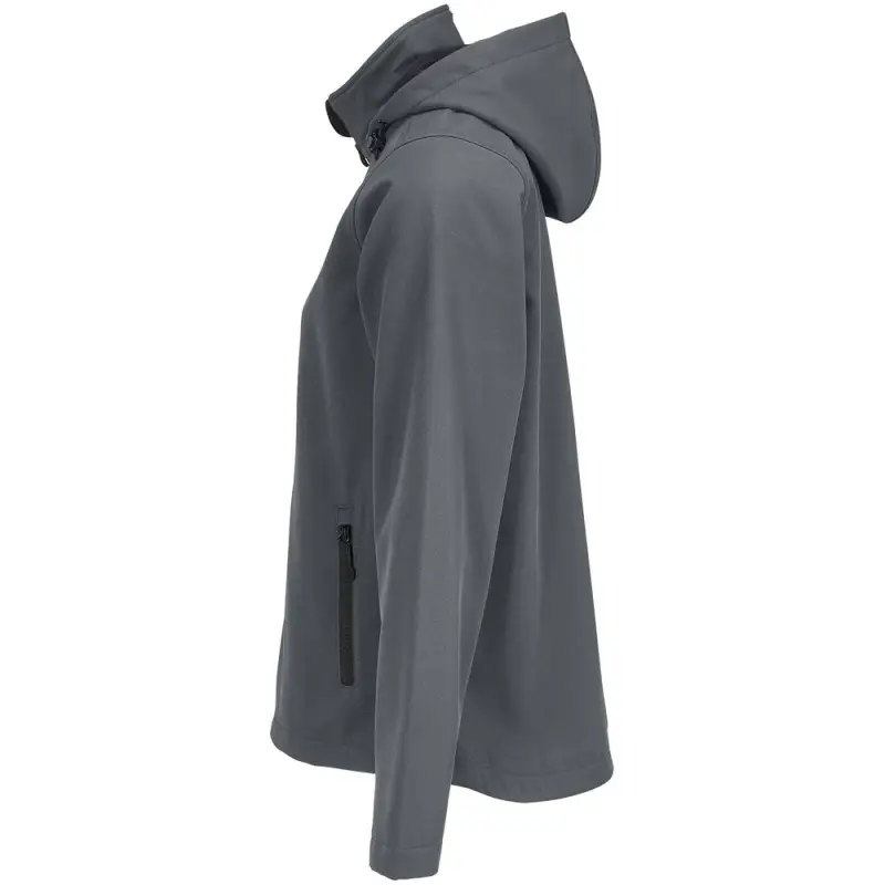 Куртка софтшелл с капюшоном женская Race Women, темно-серая, размер S Куртка софтшелл с капюшоном женская Race Women, темно-серая, размер S