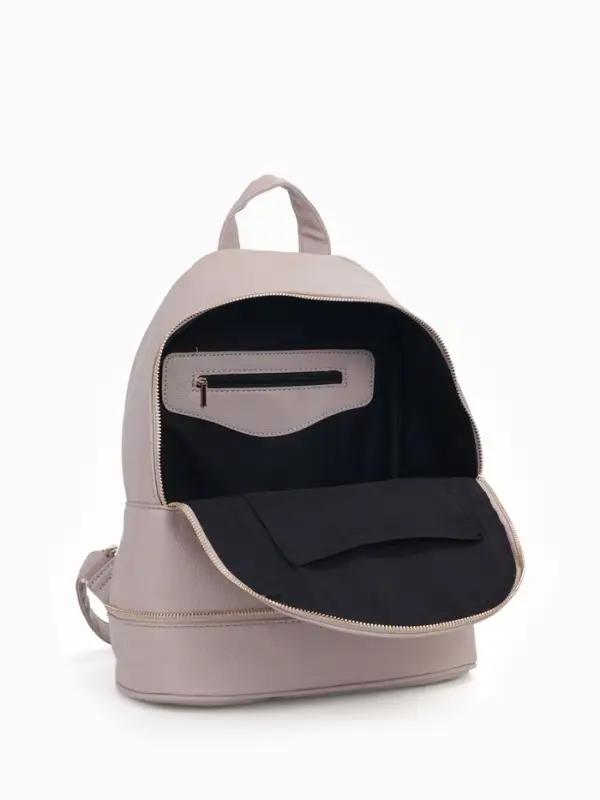 Рюкзак женский на молнии, с карманом, размер 27&times;13.5&times;33 см, бежевый