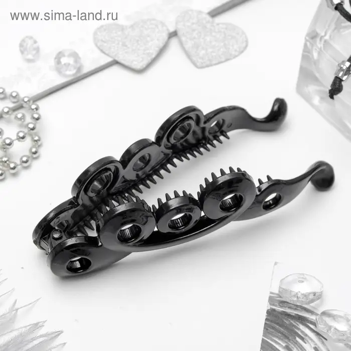 Банан для волос «Классика», завитки, 10.5 см, чёрный