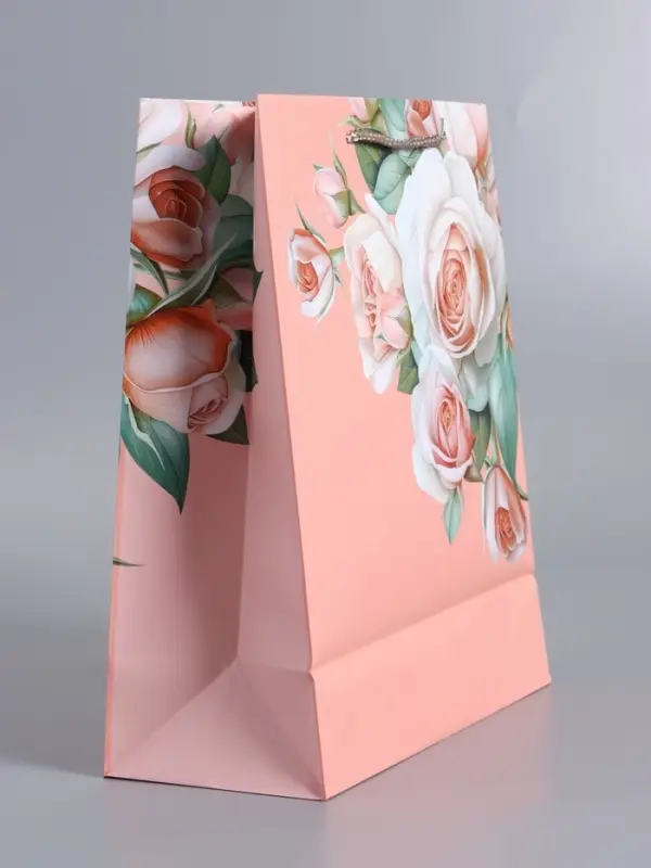 Пакет подарочный ламинированный "Цветочное признание" 26 х 12 х 32 см