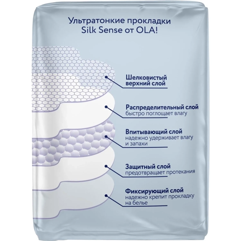 Прокладки женские гигиенические Ola! ULTRA NIGHT ультратонк.сетка 7шт/уп