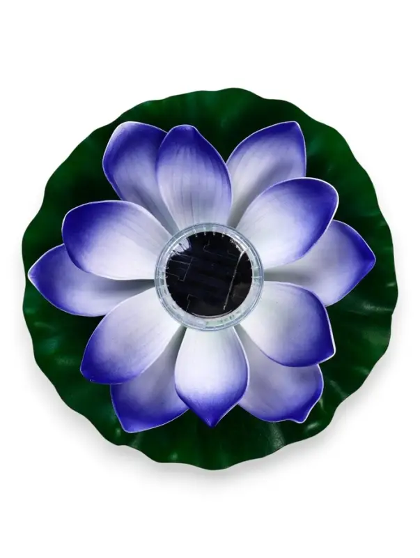 Садовый светильник для водоемов 28 х 28 х 9 см на солнечной бат-е Садовый светильник для водоемов 28 х 28 х 9 см на солнечной бат-е "Лотос" фиол-ый N010