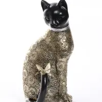 Фигурка полистоун &laquo;Чёрная кошечка с бабочкой&raquo;, 13.5&times;11.5&times;24 см