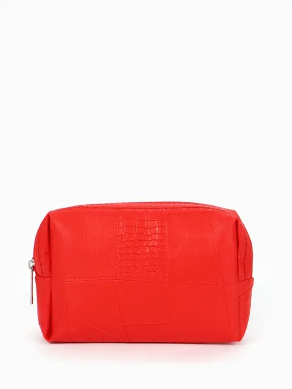 Косметичка дор Одноцвет, 16*5*10, отдел на молнии, красный