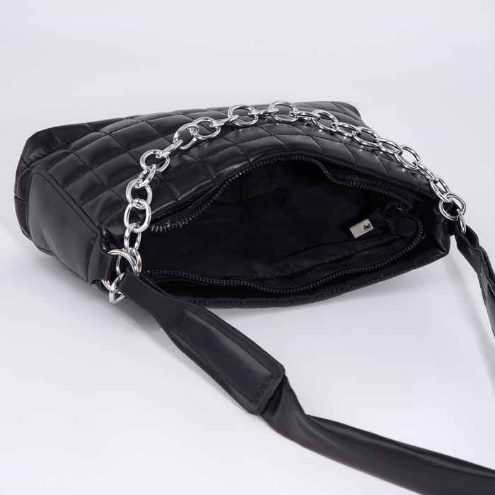 Сумка-багет на молнии, цвет чёрный Сумка-багет на молнии, цвет чёрный