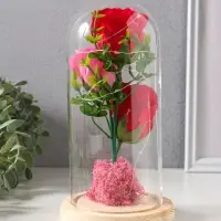 Фигурка световая колба RISALUX &laquo;Три розы&raquo;, LED - ночник, от батареек, 3&times;ААА 11&times;11&times;21.5 см