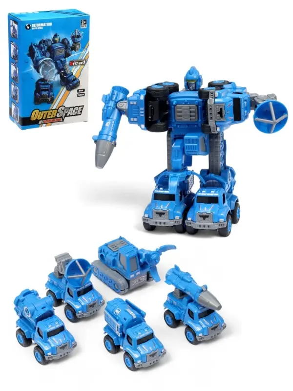 Робот-трансформер «Космобот», собирается из 5 машинок, подвижные детали