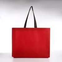 Сумка пляжная без застёжки, 45&times;12&times;35 см, однотонная, красная