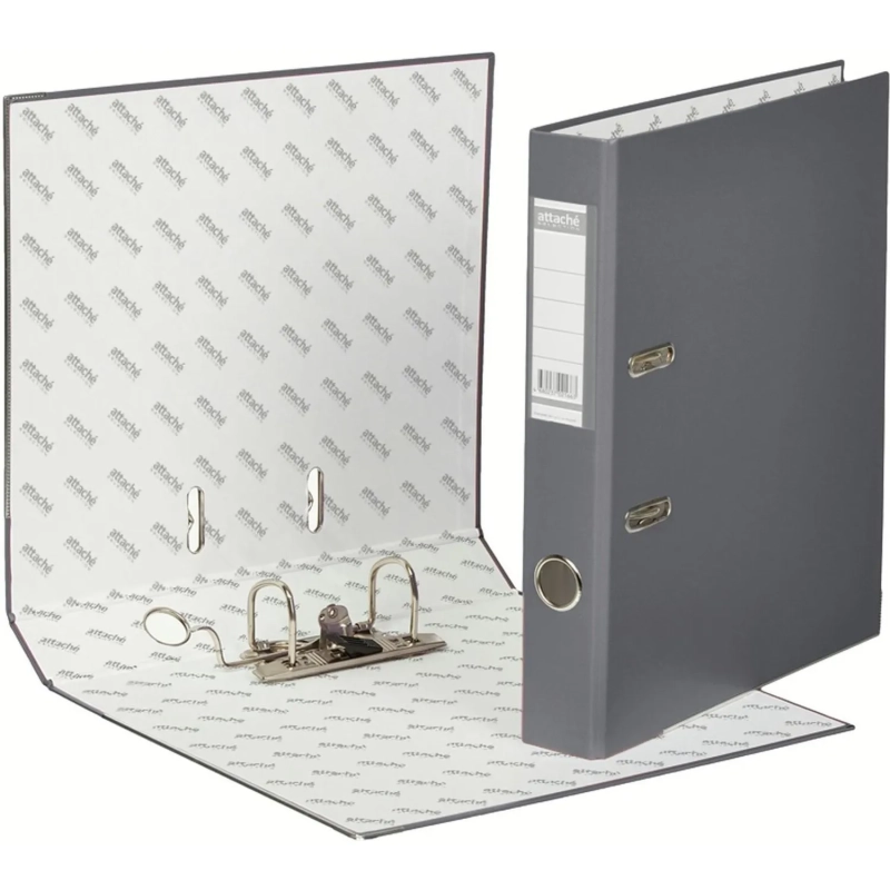 Папка-регистратор ECONOMY PLUS, 50мм, серый,ПБП1, карм.кор.,мет.уг