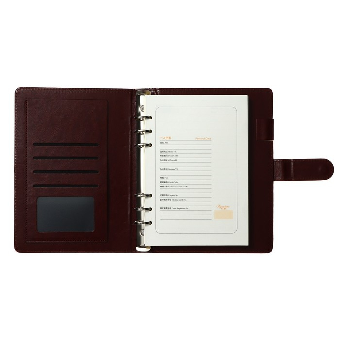 Органайзер на кольцах  Органайзер на кольцах "Классика" А5, 96 листов в линейку с ремешком, МИКС