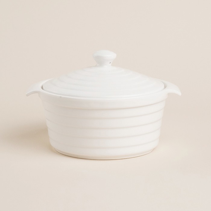 Кастрюля из жаропрочной керамики SL Home «Санторини», 750 мл, 19×16×7,5 см, цвет белый Кастрюля из жаропрочной керамики SL Home «Санторини», 750 мл, 19×16×7,5 см, цвет белый