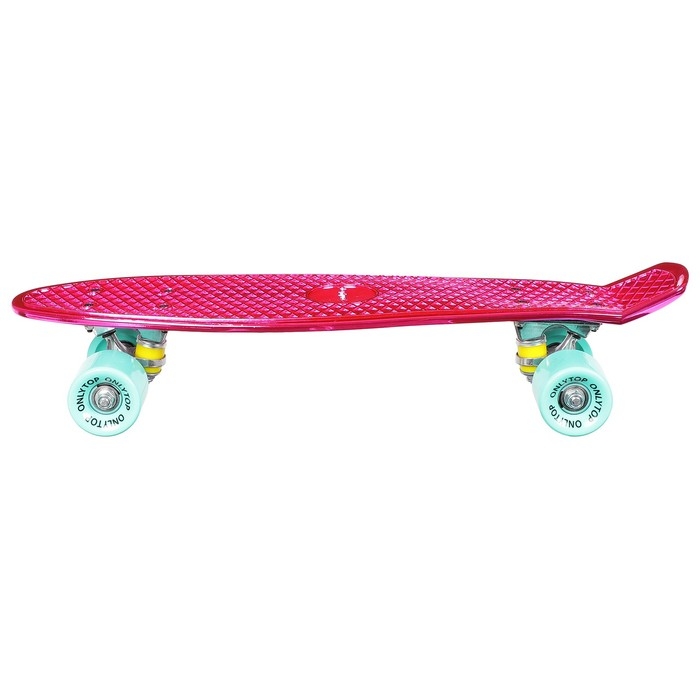 Пенниборд ONLYTOP, 56х15 см, колёса PU 60х45 мм, алюминиевая рама, цвет розовый Пенниборд ONLYTOP, 56х15 см, колёса PU 60х45 мм, алюминиевая рама, цвет розовый