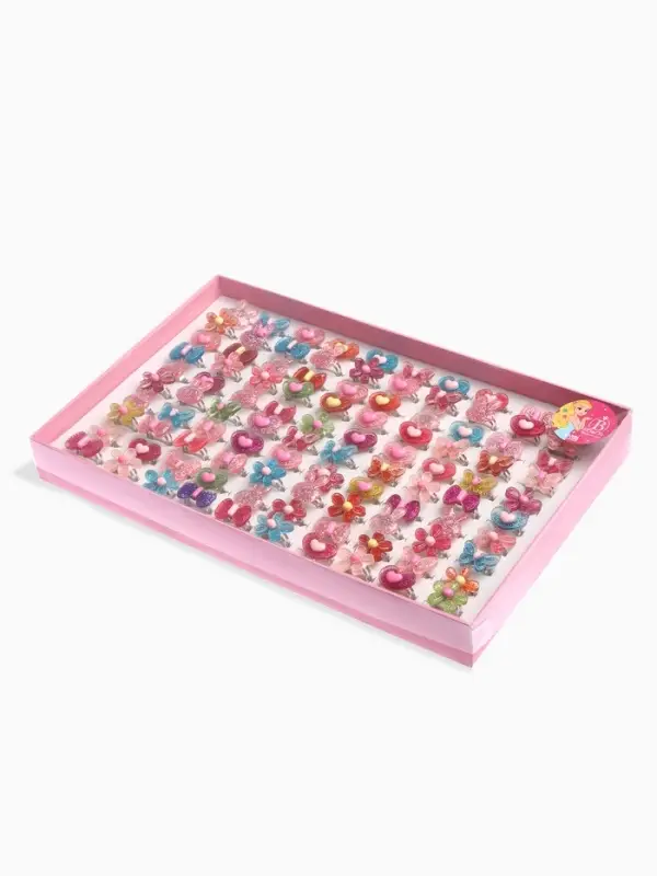 Кольцо &laquo;Выбражулька. Блеск&raquo;, форма МИКС, фасовка 100 шт. безразмерное