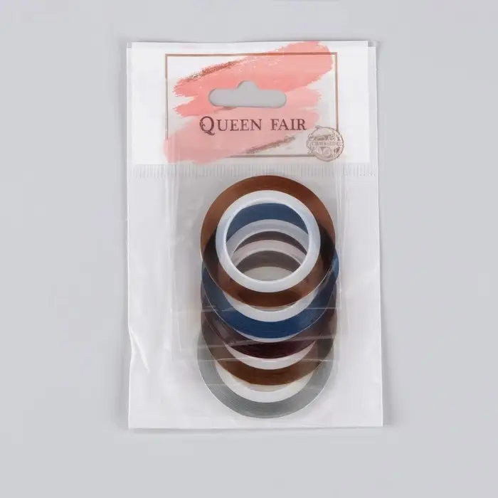 Ленты клеевые для декора, 5 шт., 1 мм, 18 м, разноцветные