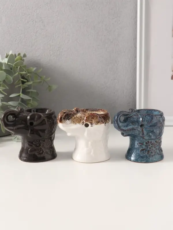 Аромалампа для эфирных масел &laquo;Слоник в цветах&raquo;, керамика, 8.5&times;5.8&times;7.4 см, МИКС