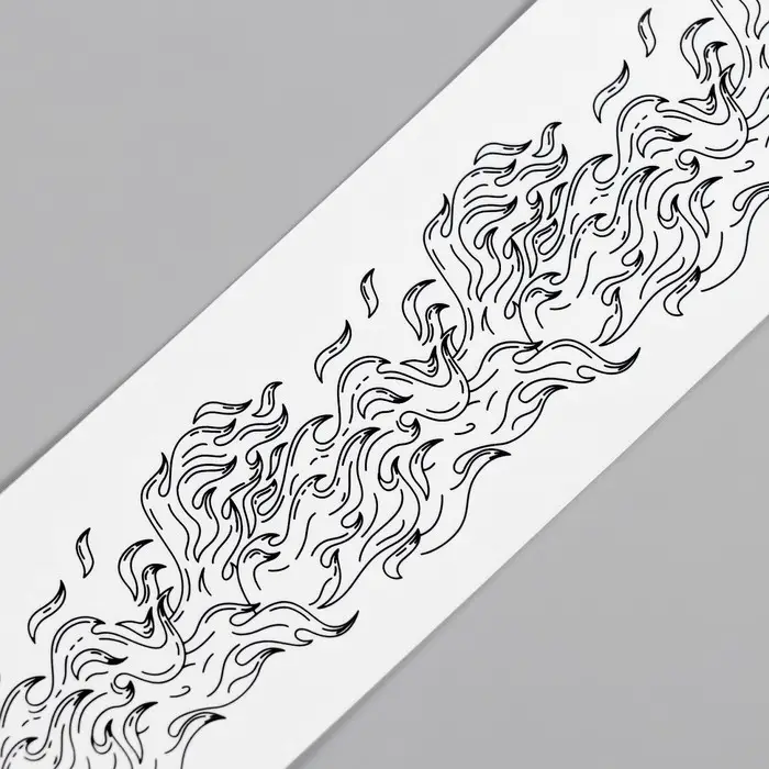 Переводная тату на тело чёрная «Браслет. Огонь», 20×3 см Переводная тату на тело чёрная «Браслет. Огонь», 20×3 см
