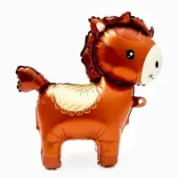 Воздушный шар фольгированный 3D 25" "Лошадка" цвет коричневый, под воздух