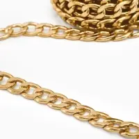 Цепочка с крупными звеньями без карабина на бобине, 13&times;8.5 мм, L=3 м, цвет золото
