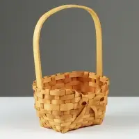 Корзина плетёная для хранения, 18&times;12.5&times;9.5 см, ручка h=15.5 см, секвойя, цвет натуральный