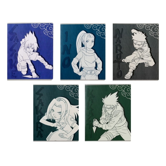 Тетрадь 48 листов в клетку Naruto, обложка мелованный картон, выборочный УФ-лак, блок офсет, МИКС Тетрадь 48 листов в клетку Naruto, обложка мелованный картон, выборочный УФ-лак, блок офсет, МИКС