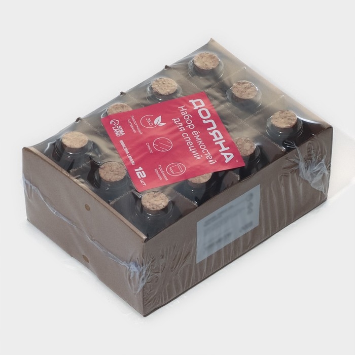 Набор баночек стеклянных для специй с пробковой крышкой Доляна «Парфе. Афина», 35 мл, 4,3×8 см, 12 шт, цвет прозрачный Набор баночек стеклянных для специй с пробковой крышкой Доляна «Парфе. Афина», 35 мл, 4,3×8 см, 12 шт, цвет прозрачный