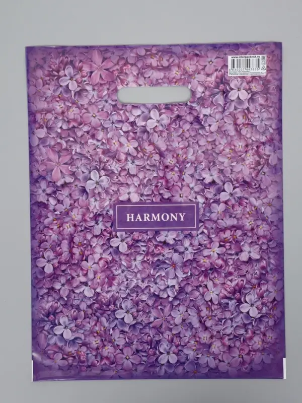 Пакет "Гармония", полиэтиленовый с вырубной ручкой, 31х40 см, 60 мкм