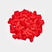 Сердечки декоративные атласные 3.5 см, красные, 100 штук