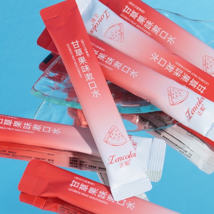 Набор ополаскивателей для рта в стиках со вкусом арбуза, 20шт по 10 мл Набор ополаскивателей для рта в стиках со вкусом арбуза, 20шт по 10 мл