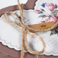 Набор подарочных коробок сердце 3 в 1, &laquo;Пионы&raquo; коричневый, 21&times;19&times;9 - 15.5&times;14&times;6 см