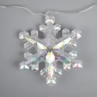Гирлянда &laquo;Нить-грозди&raquo; 120 см, прозрачная нить, &laquo;Снежинки&raquo;, 30 LED, 4.5В, от батареек AAх3, свечение тёплое белое