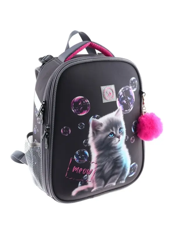 Рюкзак каркасный, школьный, 38×30×16 см, эргономичная спинка «Котенок с пузырями» Рюкзак каркасный, школьный, 38×30×16 см, эргономичная спинка «Котенок с пузырями»
