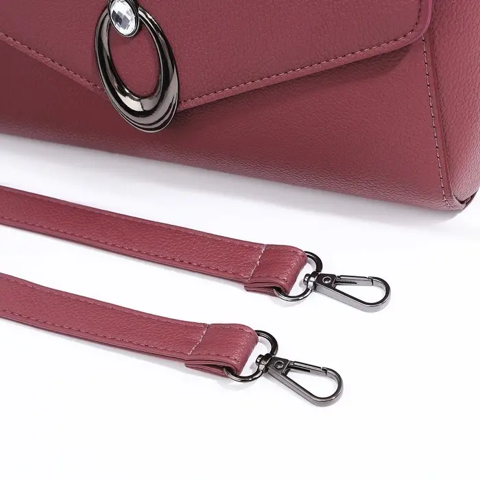 Сумка женская мессенджер на магните, 24&times;10&times;15 см, однотонная, розовая