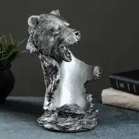 Подставка для бутылки &laquo;Медведь&raquo;, 25&times;14&times;15 см, сталь