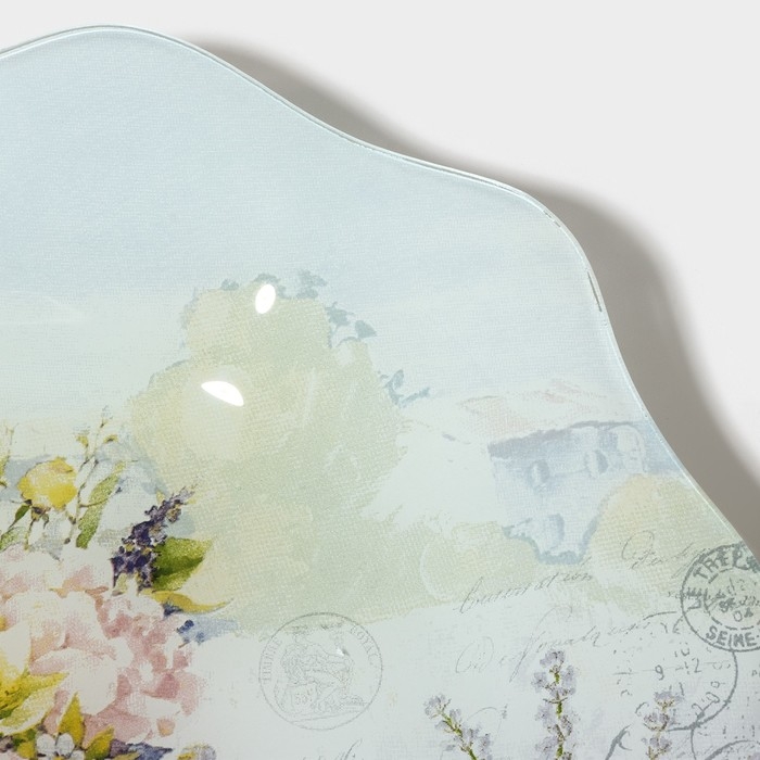 Тарелка стеклянная Доляна «Весенний роман», d=25 см Тарелка стеклянная Доляна «Весенний роман», d=25 см