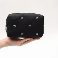 Косметичка кирпичик бантики, 19*8*10, черный