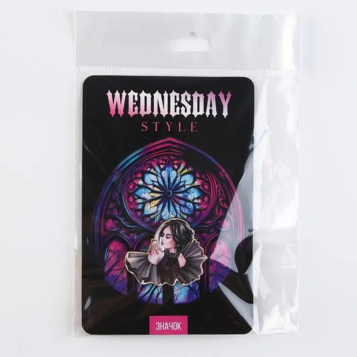Значок деревянный «Wednesday», 3,5 х 3,6 см Значок деревянный «Wednesday», 3,5 х 3,6 см