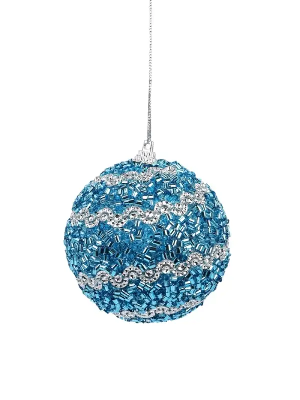 Ёлочный шар новогодний d=8 см «Карнавал» лоск, синий Ёлочный шар новогодний d=8 см «Карнавал» лоск, синий