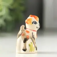 Фигурка фарфор &laquo;Козлик Пупс&raquo;, 4 см, гжель, цветная