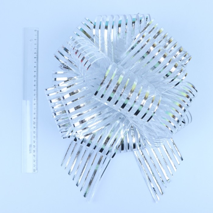 Бант-шар №10  Бант-шар №10 "Полоски", цвет серебро