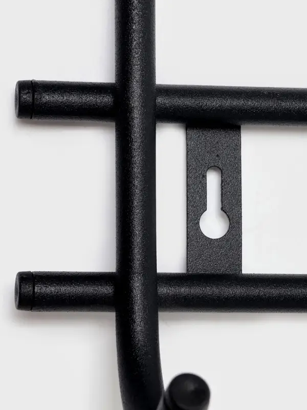 Вешалка настенная с полкой &laquo;Комфорт 7&raquo;, 7 крючков, 61&times;20&times;8 см, чёрная