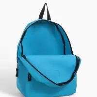 Рюкзак школьный на молнии, с карманом, однотонный, размер 30&times;12&times;40 см, синий