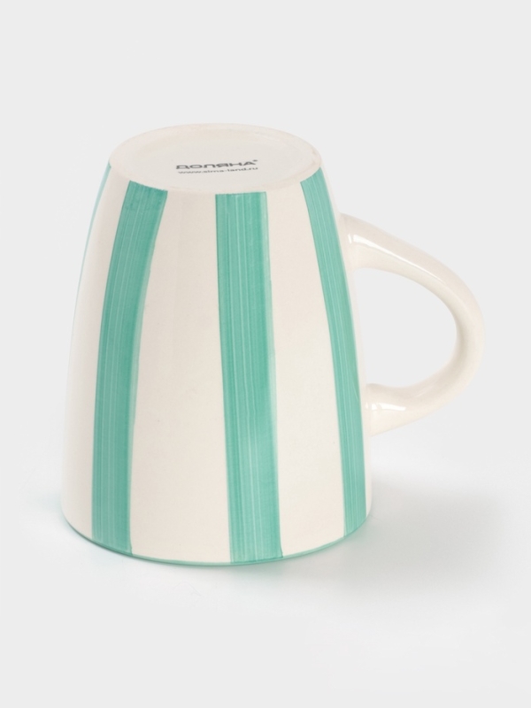 Кружка Доляна Кружка Доляна "Райе" 360мл, 13х9.10,5, цвет зеленый