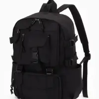 Рюкзак школьный, спортивный, однотонный, 1 отделение, 8 карманов, 31&times;12&times;42 см, чёрный