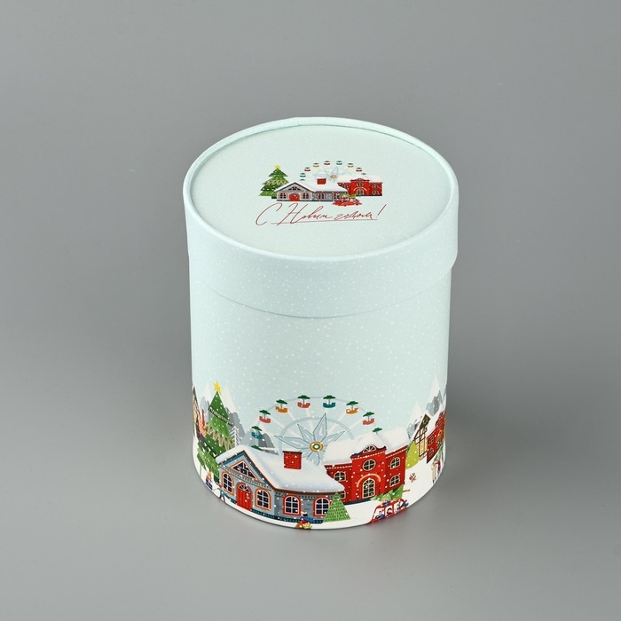 Коробка подарочная круглая «С Новым годом!», 12 х 16 см, Новый год Коробка подарочная круглая «С Новым годом!», 12 х 16 см, Новый год