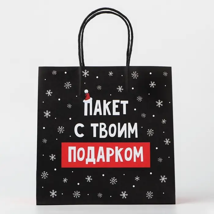 Пакет подарочный новогодний &laquo;Твой подарок&raquo;, 22&times;22&times;11 см