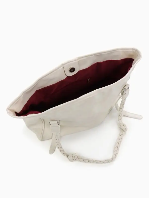 Сумка - шоппер женская на молнии, 44&times;10&times;29 см, однотонная, белая