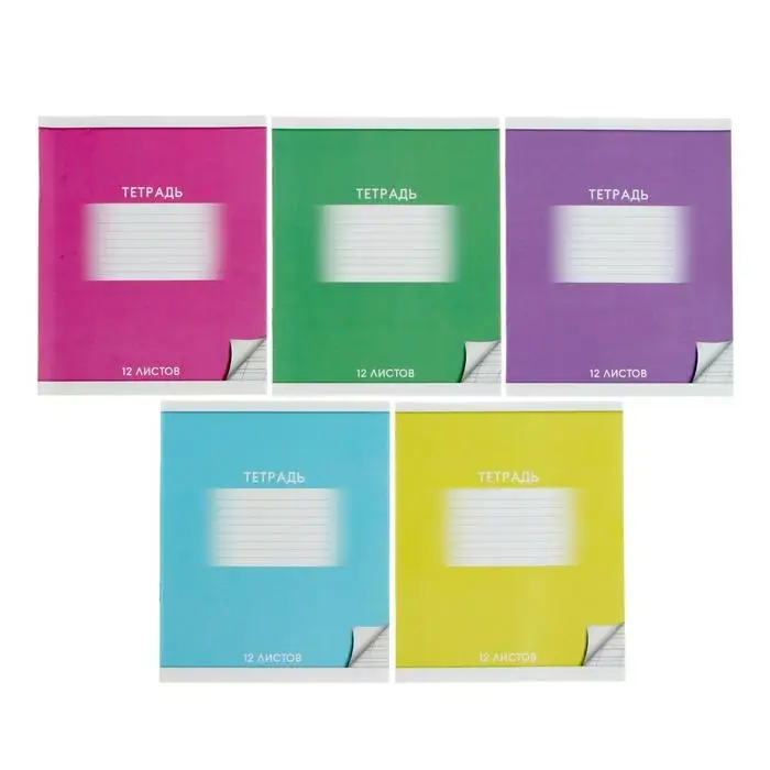 Тетрадь 12 листов в косую линию Calligrata &laquo;Школьная&raquo;, обложка мелованный картон, ВД-лак, блок офсет, белизна 95%, МИКС