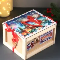 Шкатулка-посылка "С Новым Годом" с сувениром, 21х17,2х12,5 см Шкатулка-посылка "С Новым Годом" с сувениром, 21х17,2х12,5 см