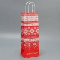 Пакет под бутылку «Морозко», 13 x 36 x 10 см