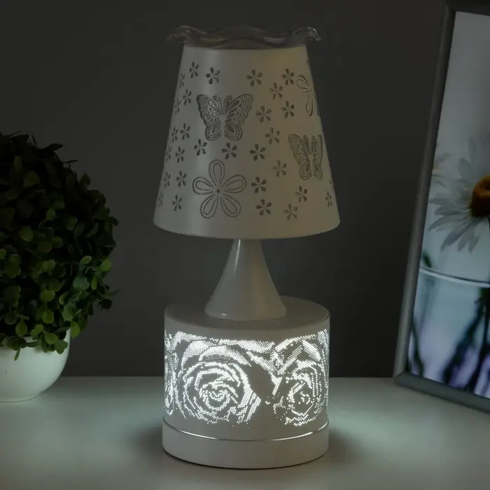 Аромалампа электрическая RISALUX &laquo;Цветы&raquo;, 3 режима, Е27, 40 Вт, белая, 13&times;13&times;30 см